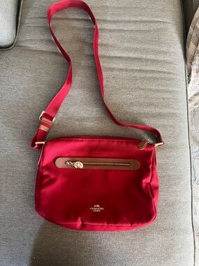 Coach Red Crossbody Bag with Gold Hardware